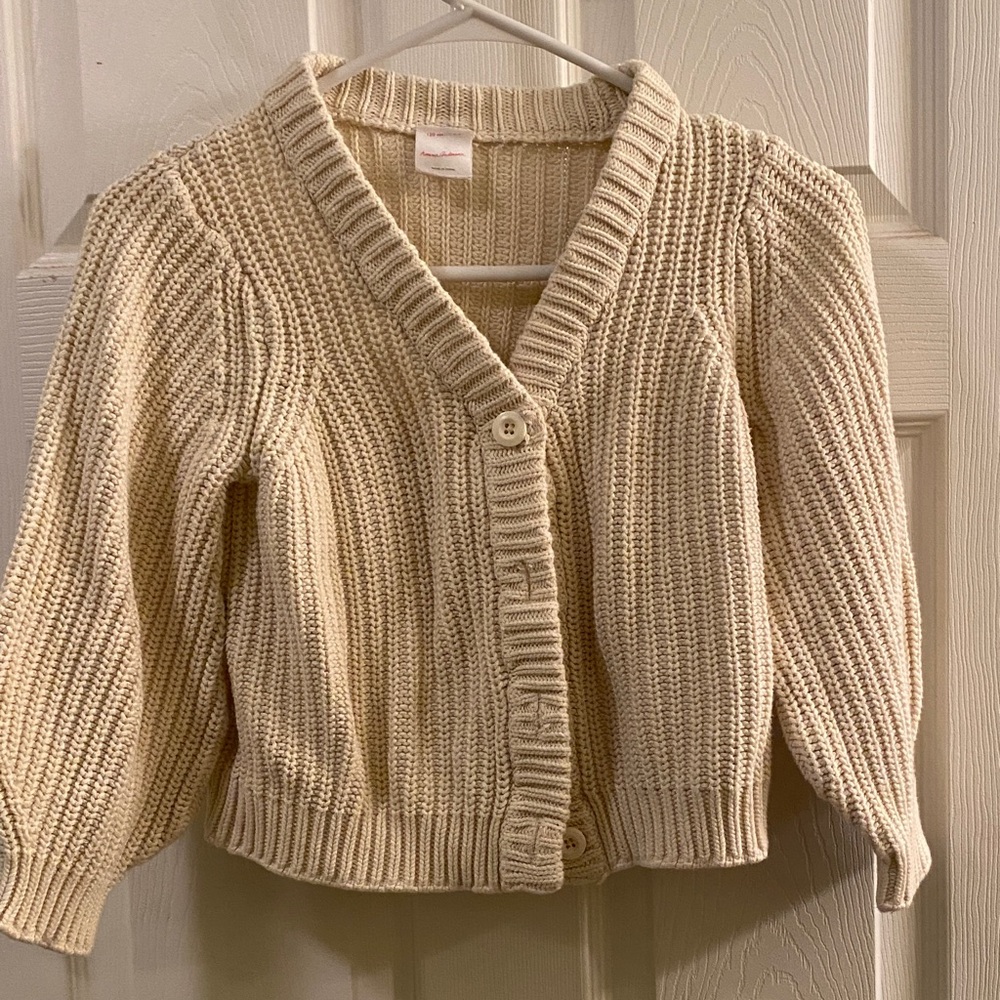 Hanna Andersson Cream Knit Cardigan